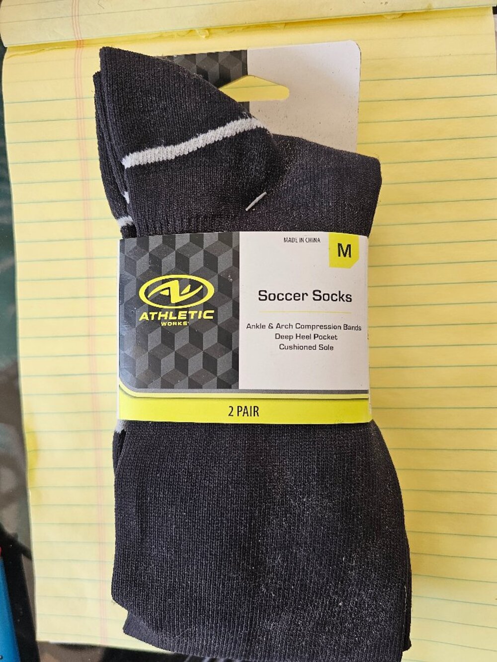 NWT Double Pair of Athletic Works Black Socker Socks